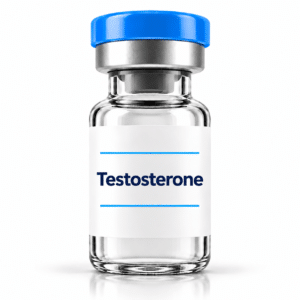 Testosterone Vial on White Background